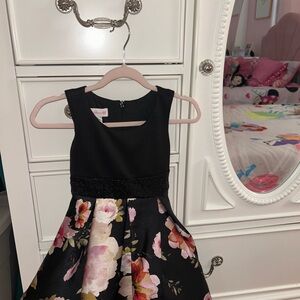 Floral Black Kids Dress